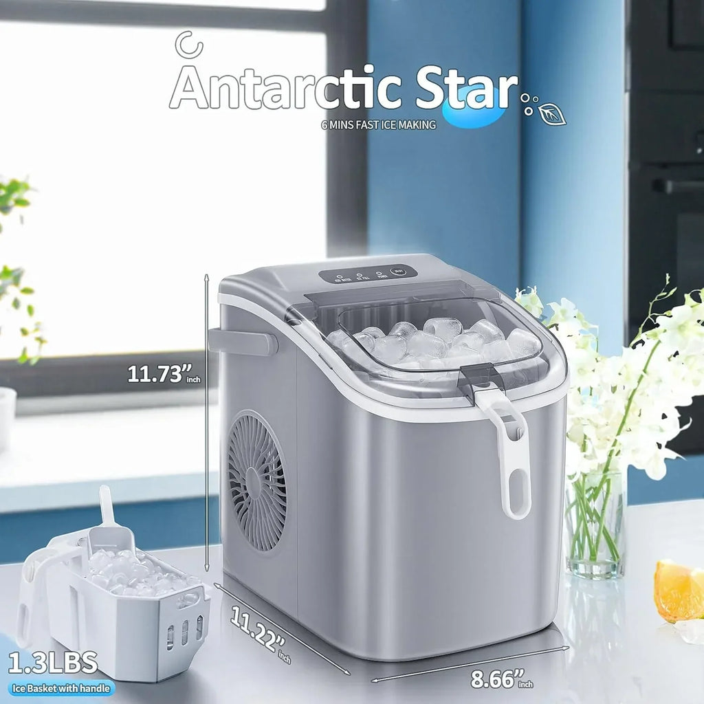 Nugget Ice Makers Countertop, Pebble Ice Machine with Chewable Pellet Ice, 34Lbs/24H, Self-Cleaning, Sonic Ice, One-Click Operation, for Kitchen,Office Stainless Steel Black - image 18