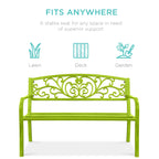 Best Choice Products Outdoor Steel Bench Garden Patio Porch Furniture W/ Floral Design Backrest - Black - image 102
