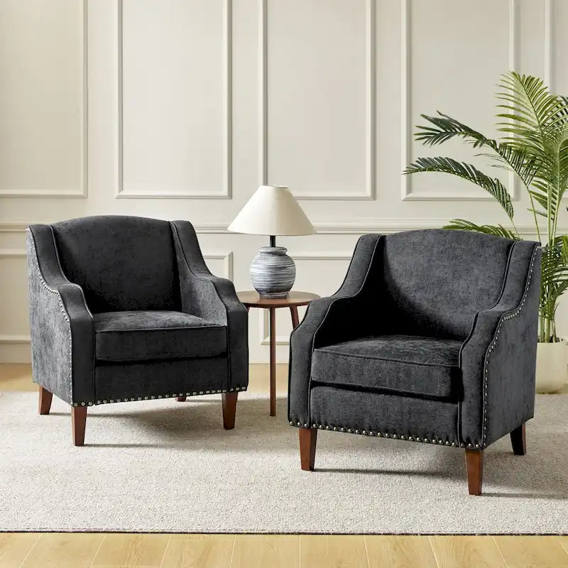 Set of 2 Lucretius Armchairs with Nailhead Trim by HULALA HOME - image 8