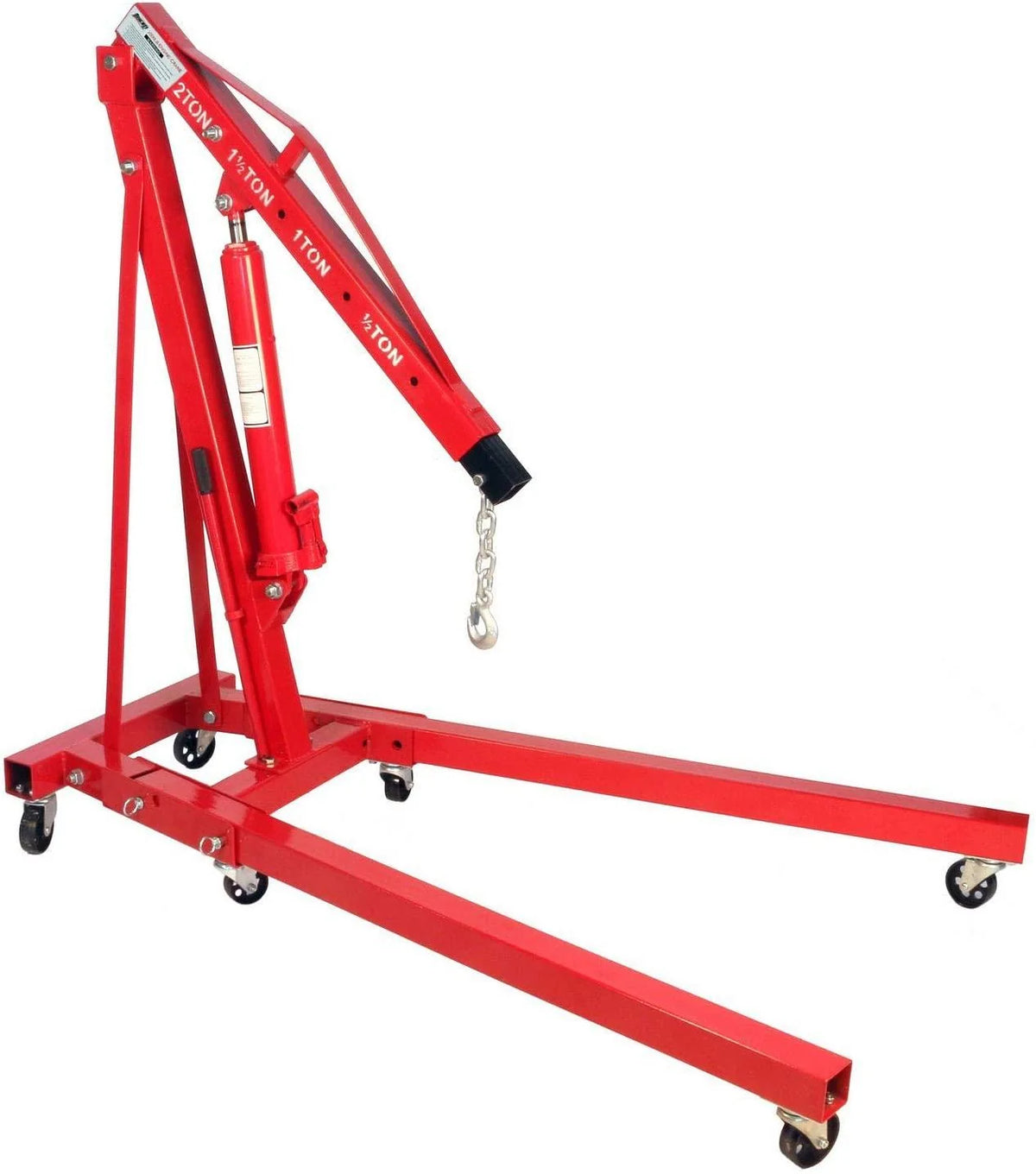 Dragway Tools 2 Ton Folding Hydraulic Engine Hoist Cherry Picker Shop Crane Hoist Lift with 6 Fully Rotating Caster Wheels - image 1