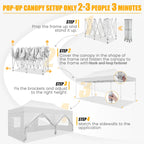 Hoteel 10x15 Heavy Duty Canopy Tent with 4 Sidewalls,Pop up Canopy for Parties Wedding,Commercial Easy up Gazebo with Roller Bag,UV 50+ &,Black - image 43