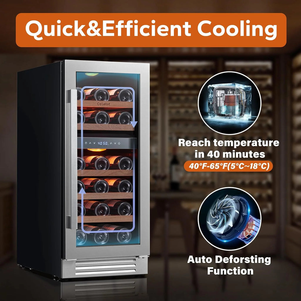 24'' Wine Cooler Refrigerator - 46 Bottle Wine Fridge Dual Zone with Modern Touch Intelligent Digital 40°-65°F Low Noise, Built in or Freestanding Wine Cooler for Home and Kitchen - image 37