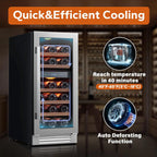 24'' Wine Cooler Refrigerator - 46 Bottle Wine Fridge Dual Zone with Modern Touch Intelligent Digital 40°-65°F Low Noise, Built in or Freestanding Wine Cooler for Home and Kitchen - image 37