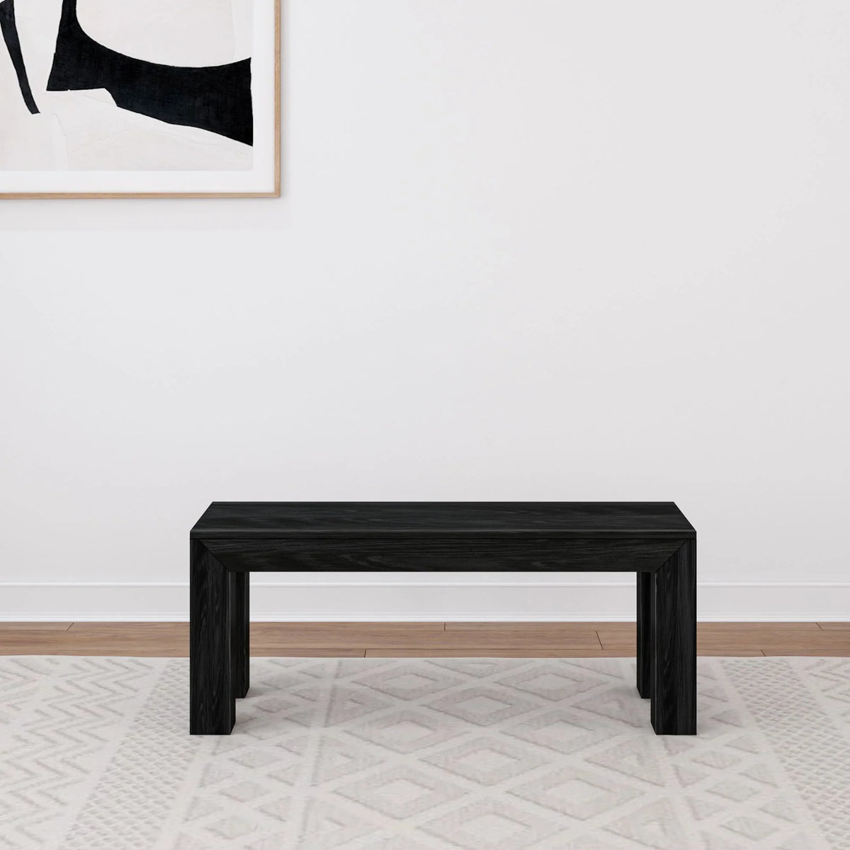 Plank+Beam Modern Dining Bench, Solid Wood Bench for Dining Table, 49", Blonde Wirebrush - image 18