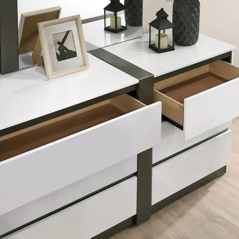 Conjira Modern 4-Piece White Wood Bedroom Storage Set by Furniture of America - image 11