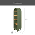 Better Homes & Gardens Juliet Narrow Arch Bookcase, Deep Green and Light Honey - image 2