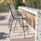 Set of 4 Outdoor Barstools with Flexible Comfort Material - Patio Seating - image 18