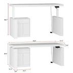 Modern White Adjustable Workstation - 70.9W Dining Table & Office Desk - image 12