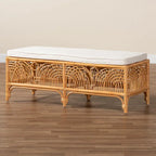 Bali & Pari Materra Contemporary Bohemian Natural Brown Rattan Bench - image 7