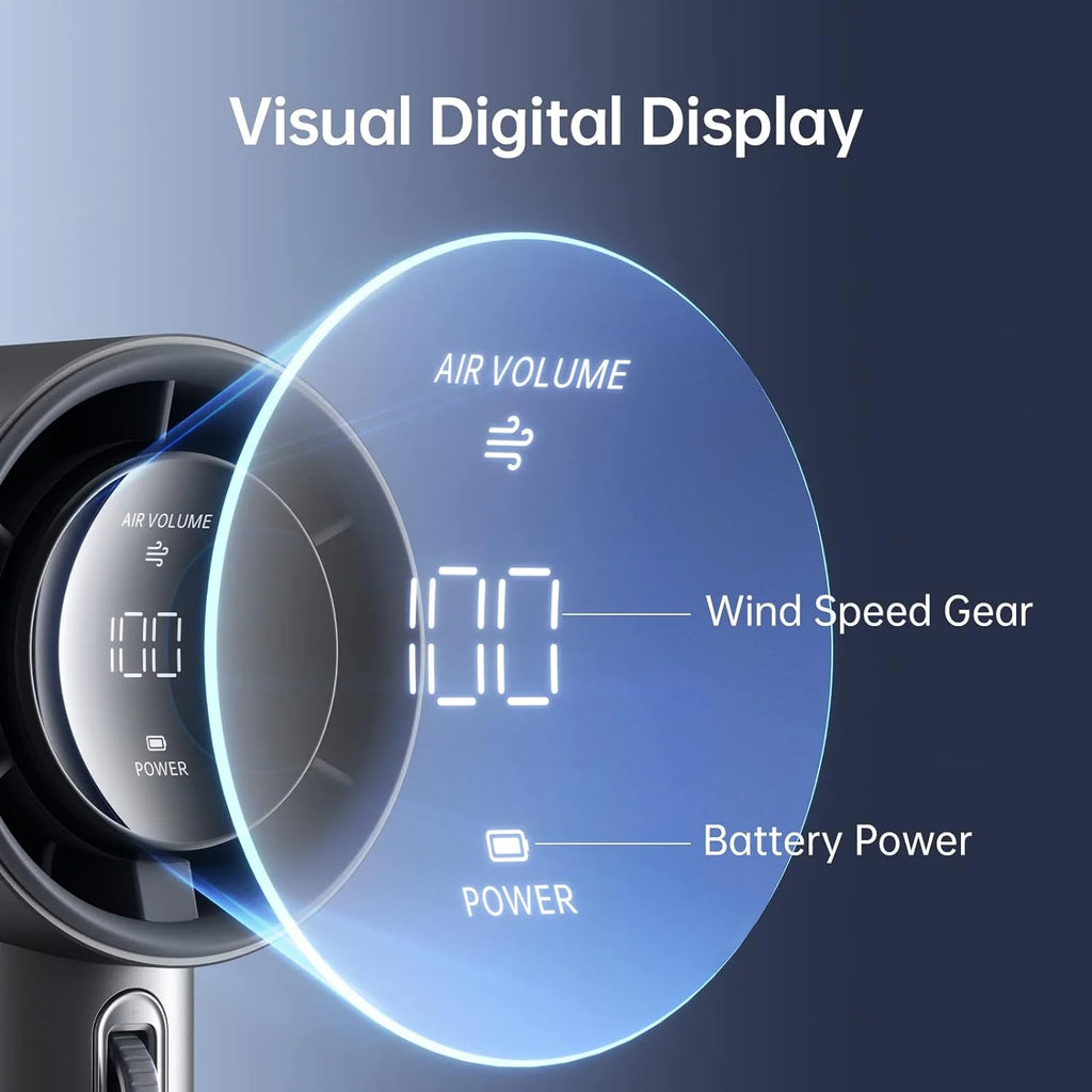 Portable Handheld Fan,Speed(1-100) Adjustable Turbo Mini Fan,5000mAh Battery Rechargeable Personal Fan with Metal Body,Digital Display,Gifts for Women Men Travel/Camping/Outdoor-Grey - image 15