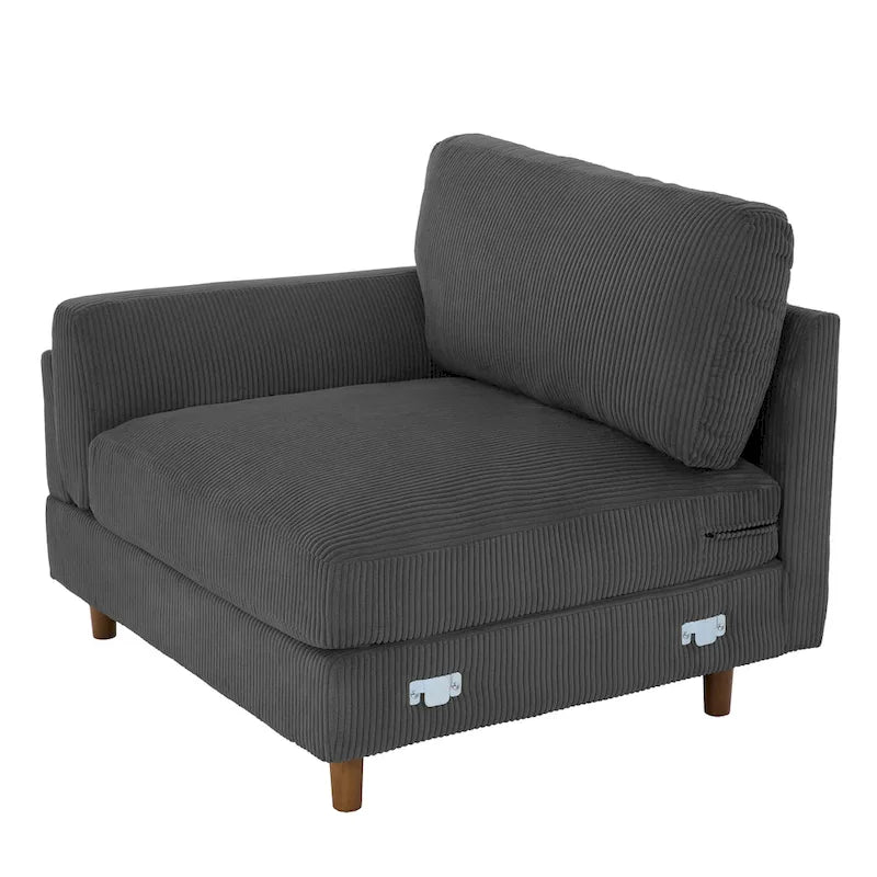 90-Inch Oversized Corduroy Sofa for Living Room with Reversible Cushions - image 22
