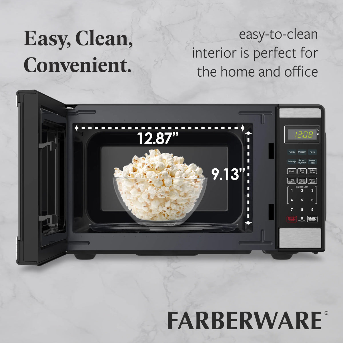 Farberware FMGZ09BKA 0.9 Cu. Ft. Microwave Oven, 900W, Digital Control, LED Display, 6 Cooking Presets, Black - image 50