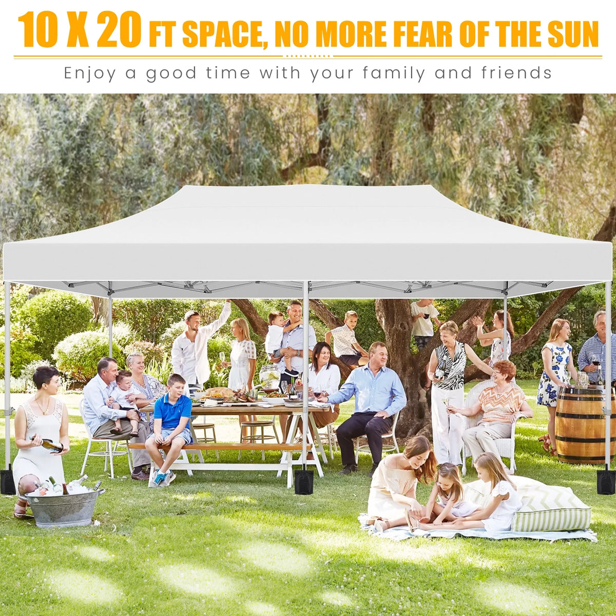 Hoteel 10x15 Heavy Duty Canopy Tent with 4 Sidewalls,Pop up Canopy for Parties Wedding,Commercial Easy up Gazebo with Roller Bag,UV 50+ &,Black - image 35