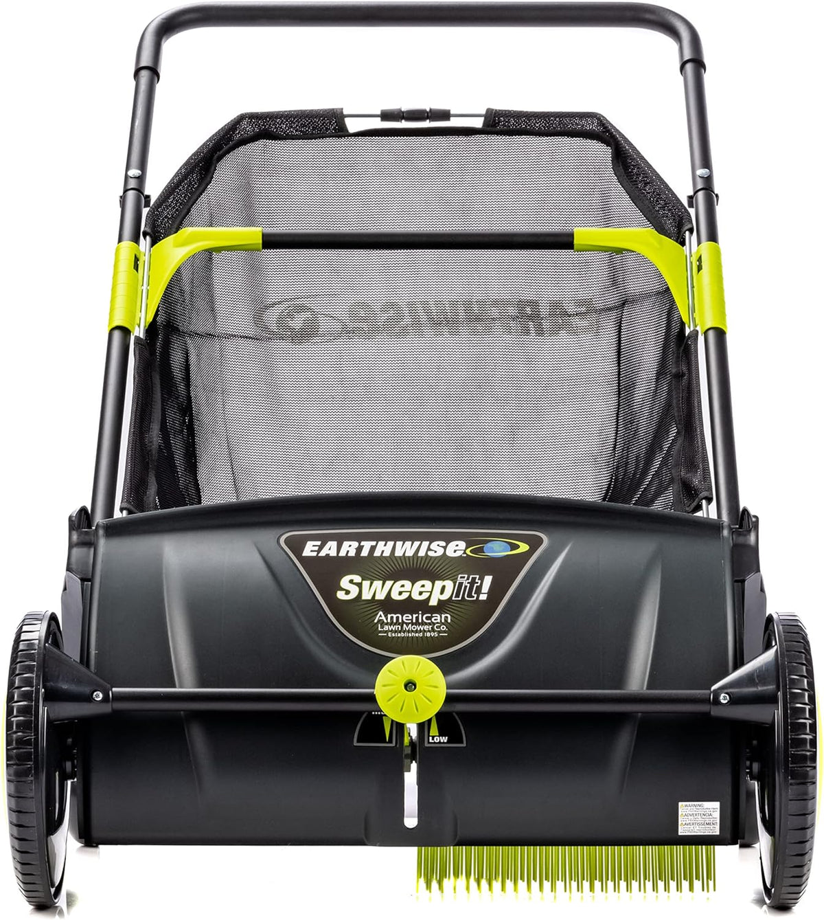 21-Inch Width Leaf & Grass Push Lawn Sweeper, Black - image 2