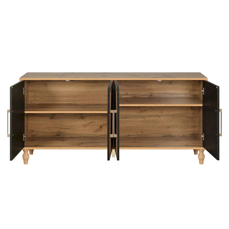 Large Floral Carved Storage Cabinet - Sideboard Buffet - image 16