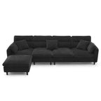 110-Inch L-Shaped 5-Seater Sectional Sofa with Removable Ottoman, Cloud Chenille Fabric, and 5 Cushions - image 32