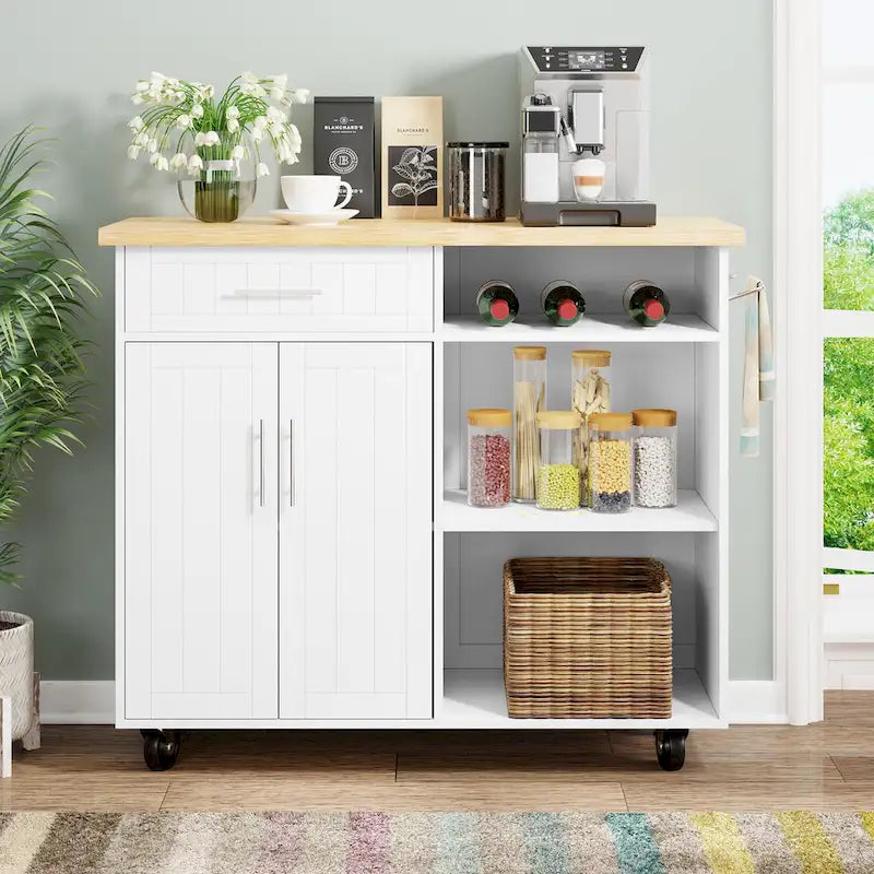 Futzca Kitchen Island Cart with Storage Cabinet and Drawers - Not Applicable - image 1