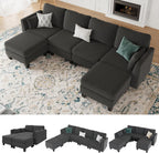 Modular Sectional Sofa, Convertible U Shaped Sofa Couch with High Density Memory Foam, 6 Seat Comfy Modular Sofa Couch for Living Room, Modern U Shaped Sectional Sofa, Dimgrey - image 2