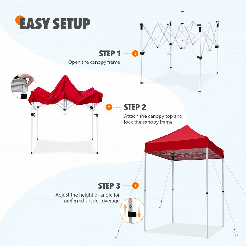 EAGLE PEAK 5x5 Pop up Canopy Tent Instant Outdoor Canopy Easy Set - up Straight Leg Folding Shelter（blue） - image 105
