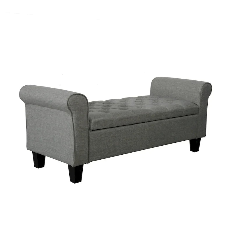 Porthos Home Theon Fabric Button-Tufted Flip-Top Storage Bench - image 4