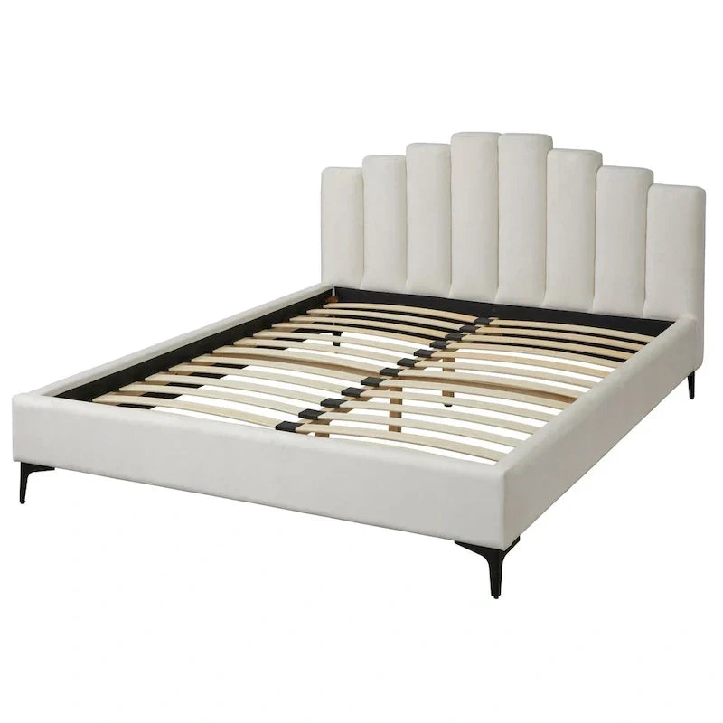 Lifestorey Modern Queen Platform Bed with Stark Velvet Upholstery - image 9