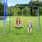 12FT Trampoline with Slide, Swings, SEGMART Recreational Trampoline with Basketball Hoop and Ladder, Heavy Duty Outdoor Backyard Trampoline with Net for Kids and Adults, Green - image 2