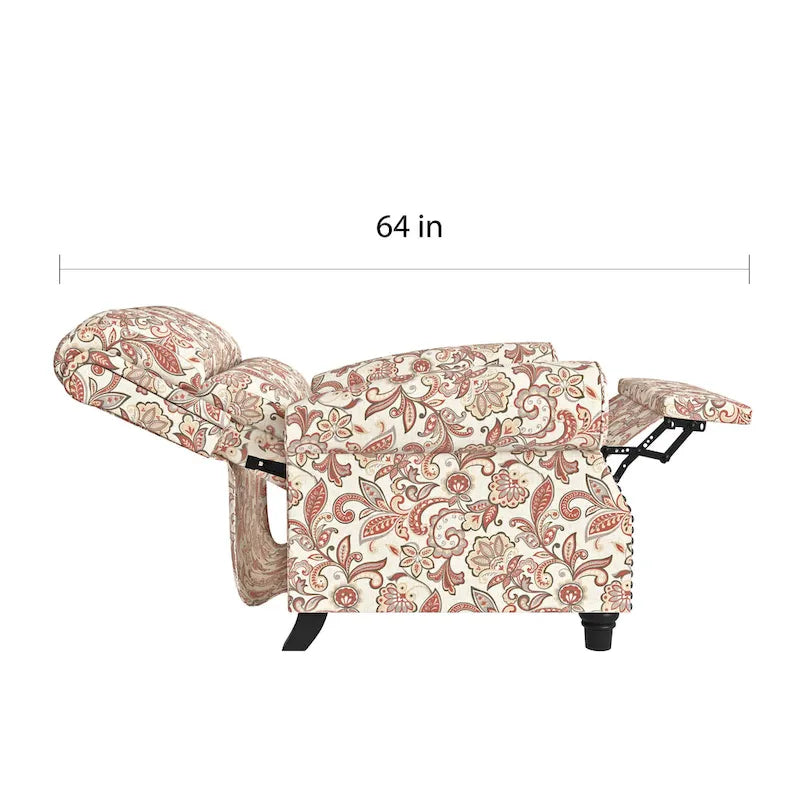 Push Back Recliner Chair with Padded Cushion and Solid Wood Legs - image 23