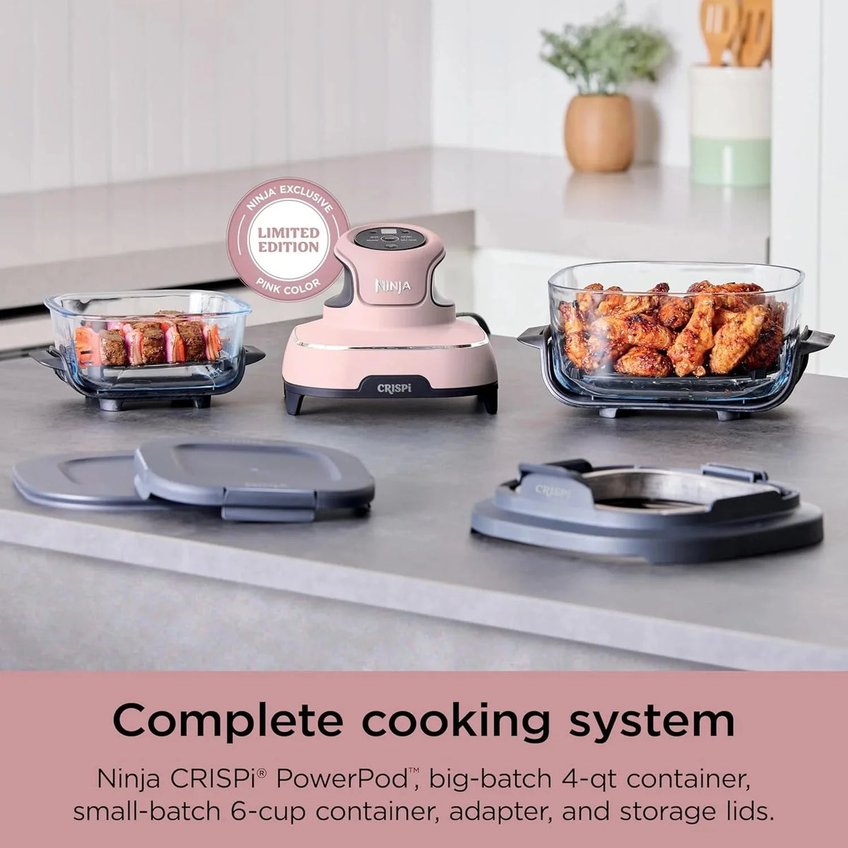 Ninja Crispi 4-in-1 Portable Glass Air Fryer Cooking System, 1500W, 4QT & 6-Cup TempWare Glass Containers with Storage Lids, Microwave, Freezer & Dishwasher Safe - image 29