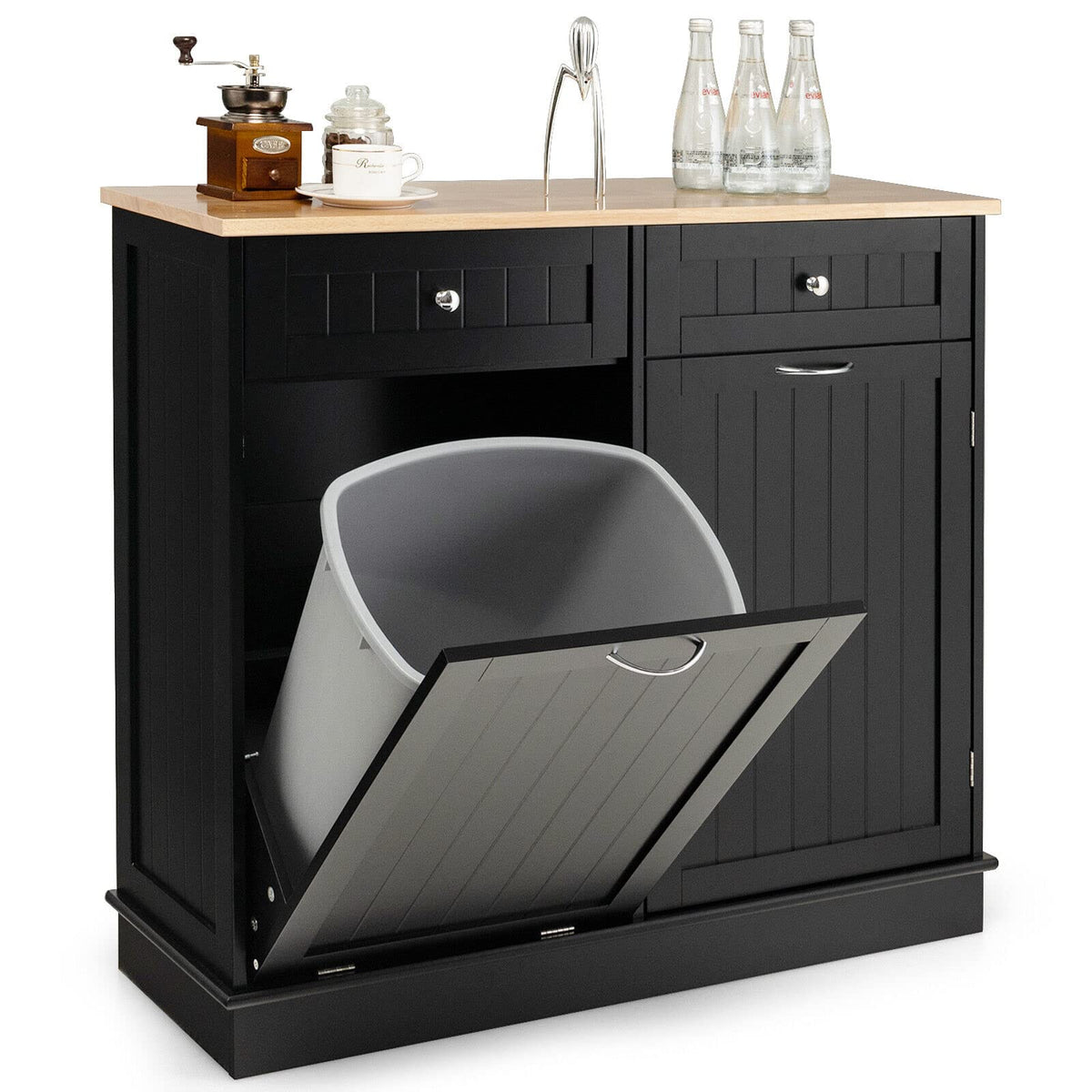 Giantex Kitchen Trash Cabinet, Tilt Out Trash Bin Cabinet with Single Trash Can Holder - image 3