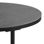 Round Sintered Stone Top Nesting Coffee Table with Black Metal Frame - 31.5 x 17.7 Inches - image 8