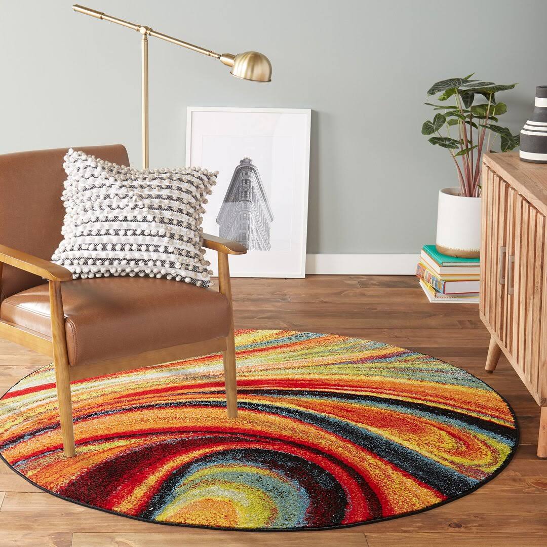 Zipcode Design Peyton Multi-Colored Area Rug Rug Size: Round 5'2" - image 1