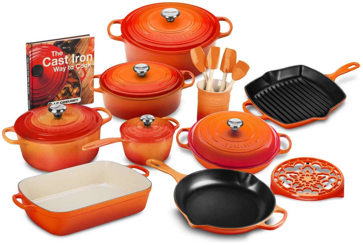 2025 20-piece Signature Cast Iron Cookware Set,10.25′′ Skillet,1.75-quart Saucepan with Lid - image 5