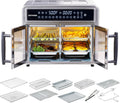 HotKing Dual-Zone Air Fryer Toaster Oven Combo, 28 QT Extra Large, Non Toxic Stainless Steel - image 1