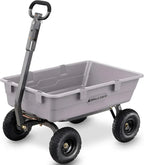 Heavy Duty Poly Utility Dump Wagon Garden Cart w/Pneumatic Tires, 6 Cu Ft - 1200 lb Capacity Outdoor Wheelbarrow for Yard, Landscaping & Gardening, Lawn Tractor or ATV Towable-Gorilla Carts - image 2