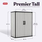 Keter Premier Tall Vertical Durable Resin Outdoor Storage Shed With Floor and Locking Double Doors, Grey - image 2