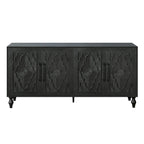 Large Floral Carved Storage Cabinet - Sideboard Buffet - image 31