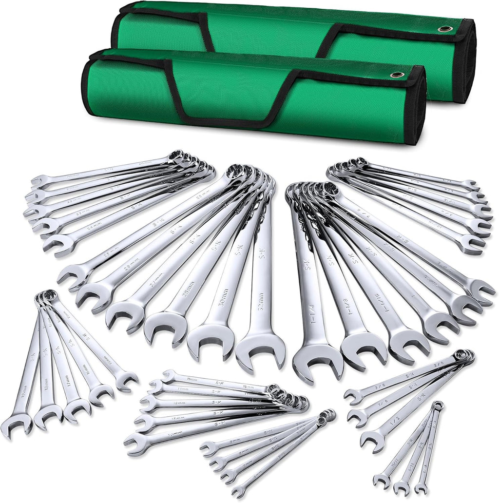SK 42-Piece Wrench Set, SAE & Metric, SuperKrome Finish - image 1
