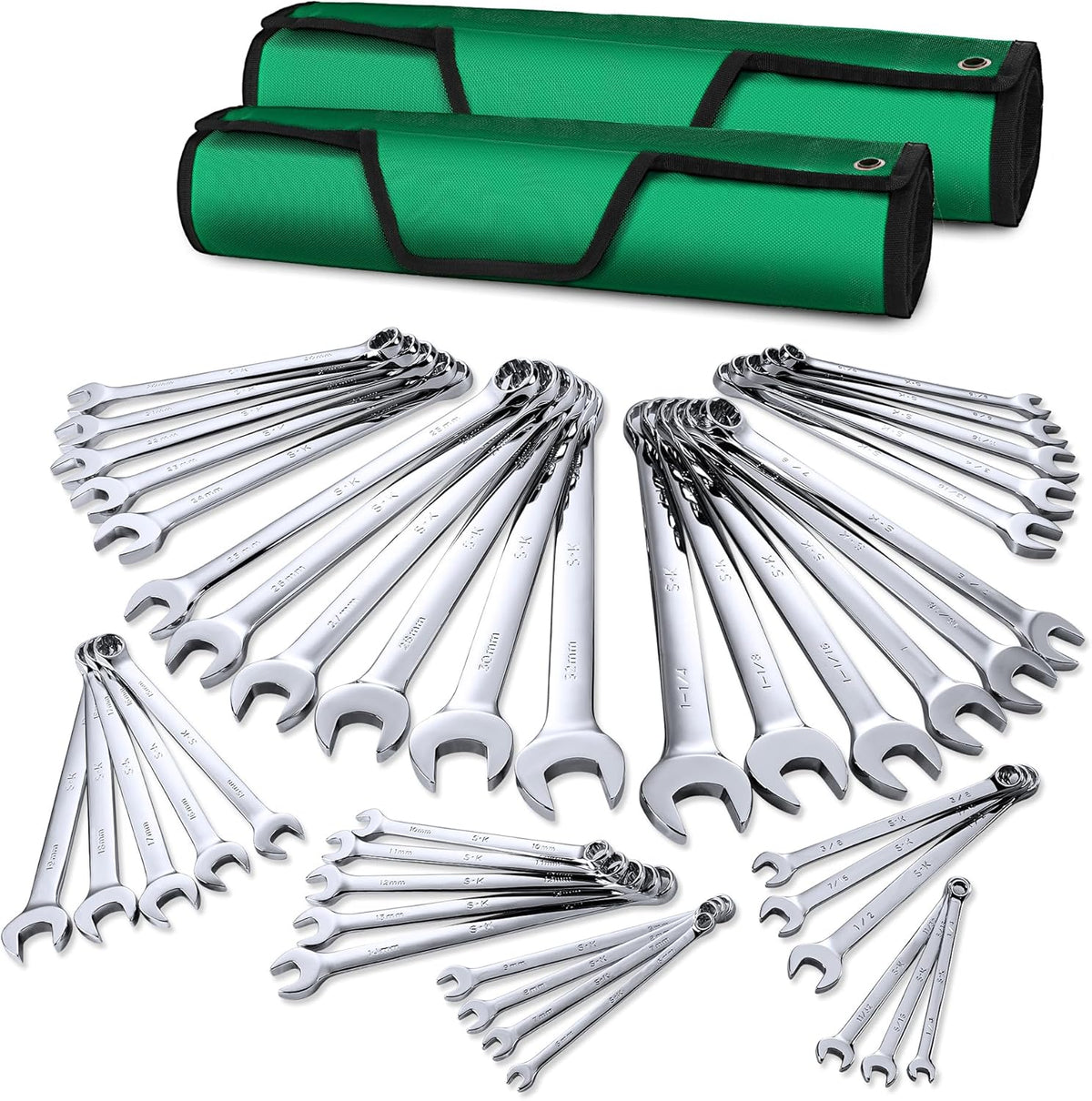 SK 42-Piece Wrench Set, SAE & Metric, SuperKrome Finish - image 1