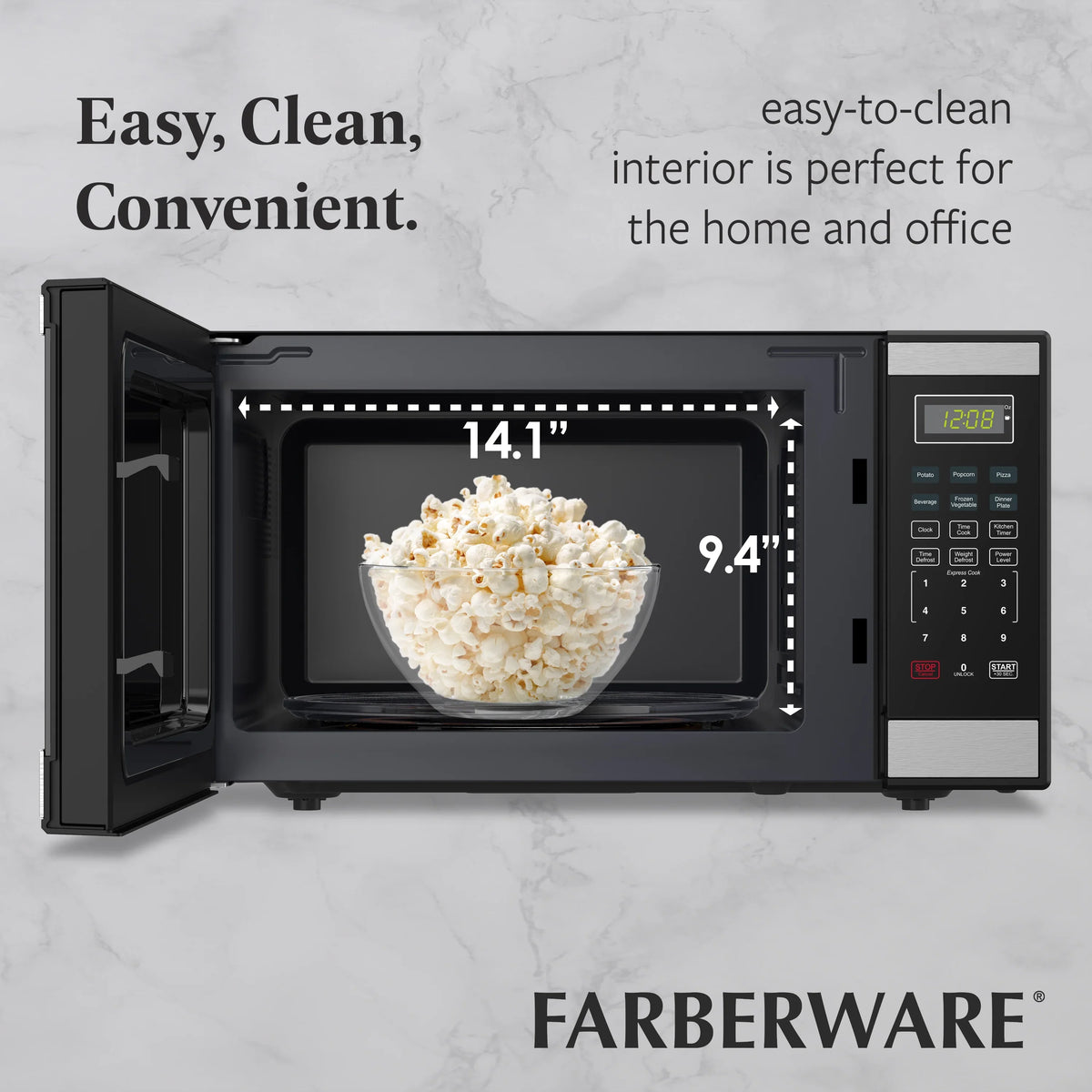 Farberware FMGZ09BKA 0.9 Cu. Ft. Microwave Oven, 900W, Digital Control, LED Display, 6 Cooking Presets, Black - image 38