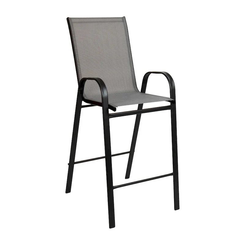 Set of 4 Outdoor Barstools with Flexible Comfort Material - Patio Seating - image 29