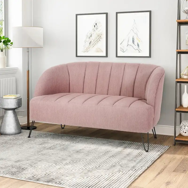 Christopher Knight Home Lupine Contemporary Fabric Loveseat with Hairpin Legs - image 1
