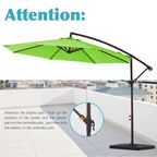 JUSTLET 10ft Heavy Duty Patio Hanging Offset Cantilever Patio Umbrella W/ 4-Piece Base Included Included, Beige - image 64