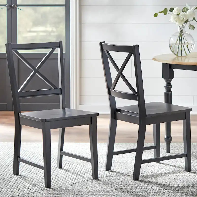 Set of 2 Solid Wood Crossback Dining Chairs by Simple Living - image 6