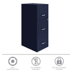 Space Solutions 18" Deep 3 Drawer Smart Letter Width Vertical File Cabinet, Navy - image 6