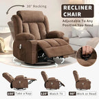 Recliner Chair, Rocking Chairs with Massage and Heat, Side Pockets and Cup Holder - image 21
