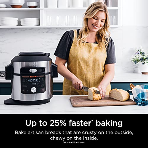 Ninja OL701 Foodi 14 in 1 SMART XL 8 Qt. Pressure Cooker Steam Fryer with SmartLid & Thermometer   Auto Steam Release, that Air Fries, Proofs & More, 3 Layer Capacity, 5 Qt. Crisp Basket, Silver/Black - image 10
