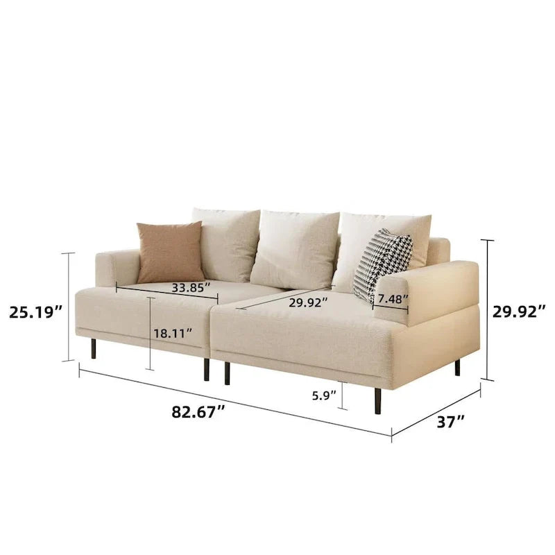 Contemporary Deep Seat Sofa with Cushions, Elevated Legs, Cozy Living Room Seating, Ideal for Apartments - image 18