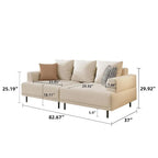 Contemporary Deep Seat Sofa with Cushions, Elevated Legs, Cozy Living Room Seating, Ideal for Apartments - image 18