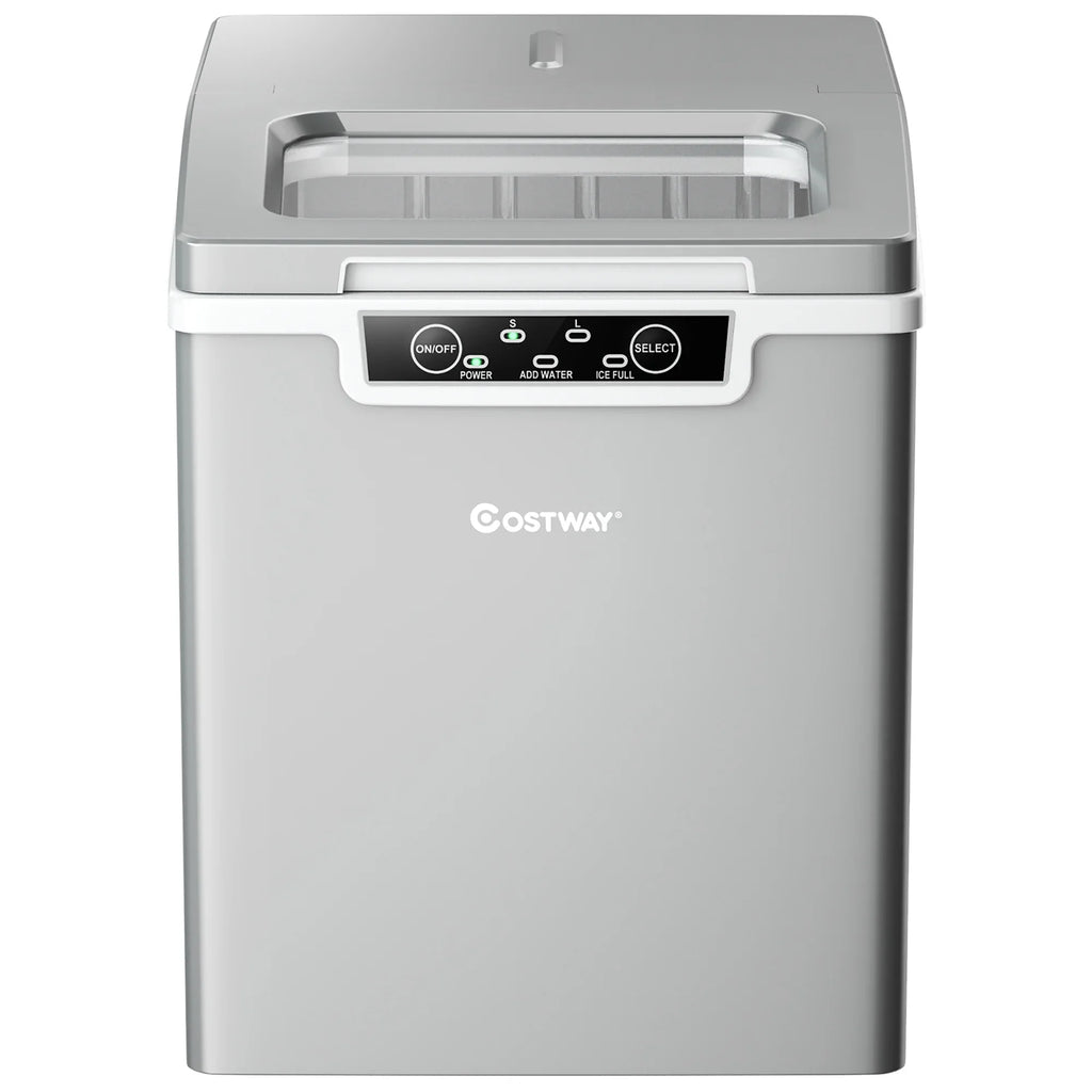 Costway Ice Maker Machine Countertop 26Lbs/24H Portable W/Scoop & Basket Silver - image 12