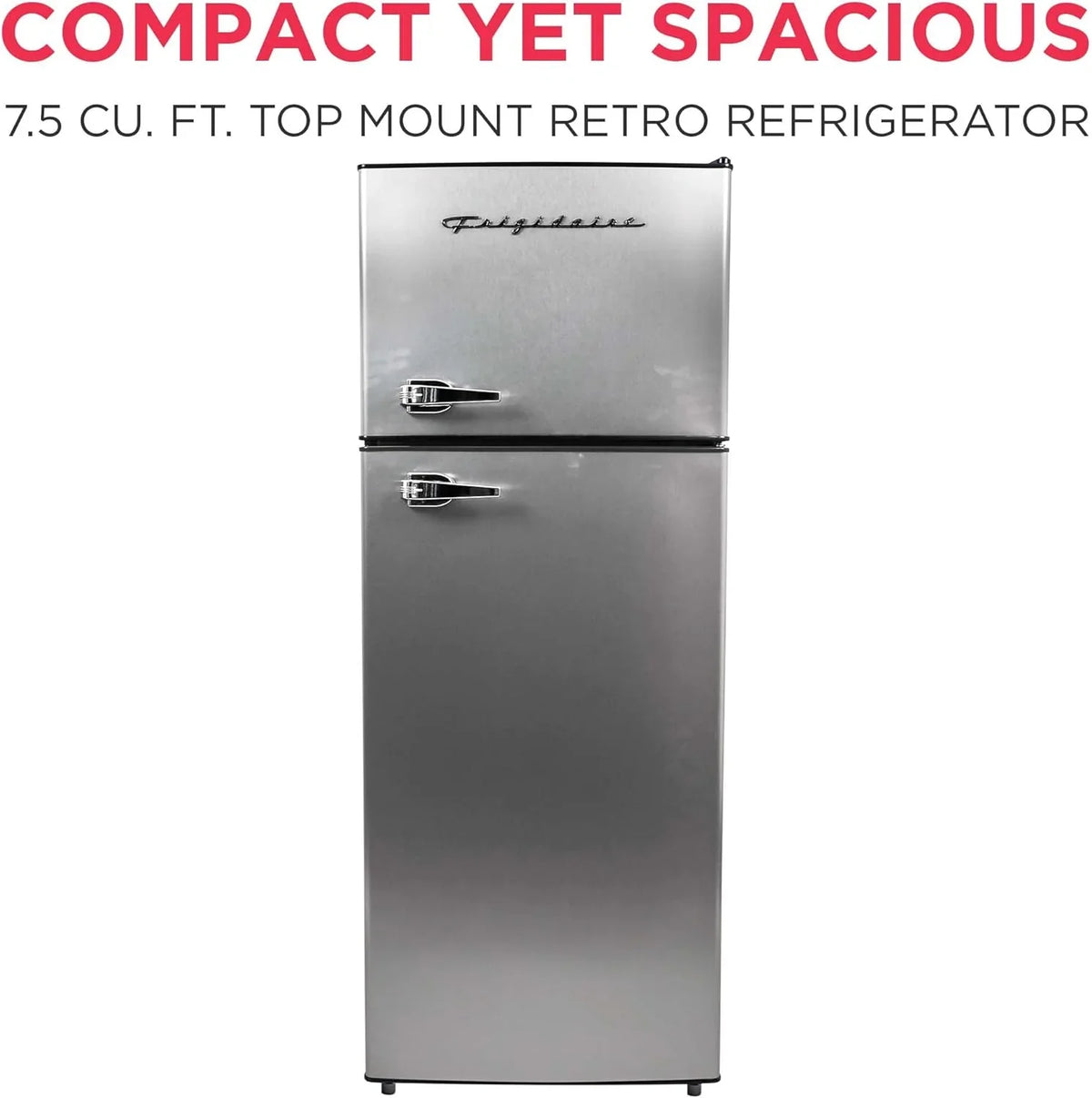 Frigidaire 2 Door Apartment Size Refrigerator Freezer Combo 7.5 cu ft Platinum Series Stainless - image 4